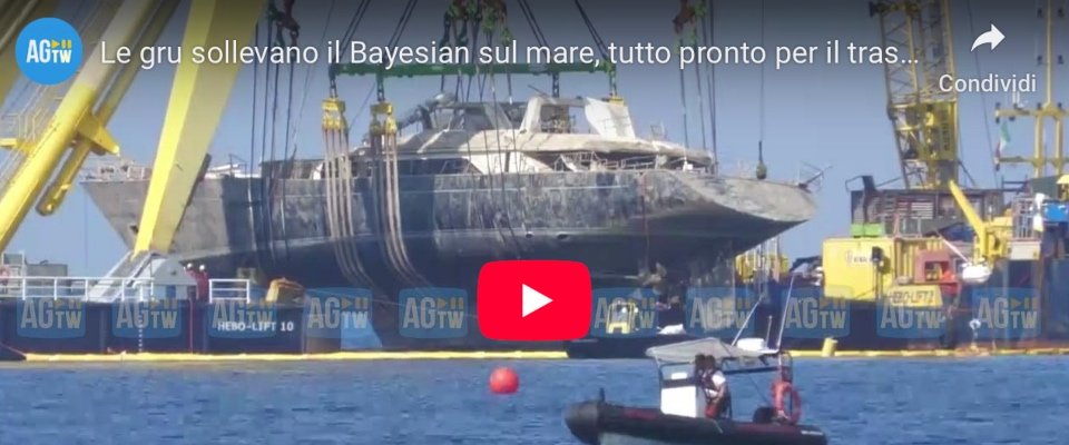 le immagini del recupero del bayesian il giallo dello scafo intatto sar224 sorvegliato giorno e notte video