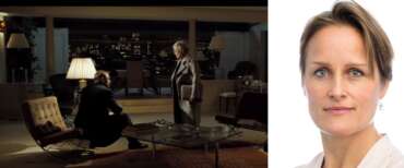 Blaise Metreweli; a sinistra una scena dei film su James Bond