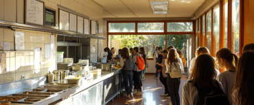 MENSA SCOLASTICA MENSE SCOLASTICHE REFETTORIO PRANZO PAUSA GENERATE STUDENTI AI IA