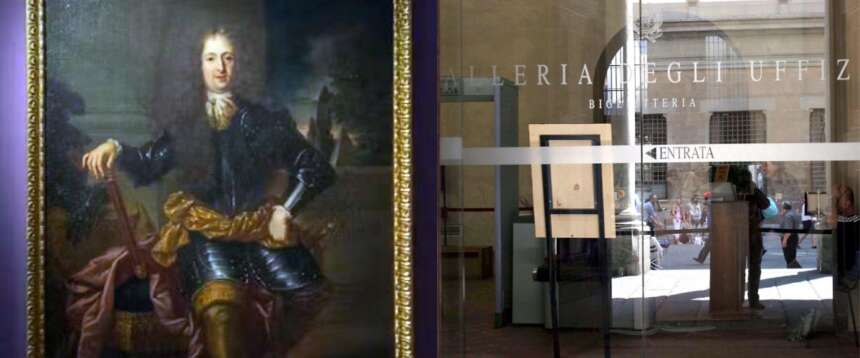Uffizi, quadro del ‘700 danneggiato da un visitatore che lo urta per farsi un selfie Uffizi, quadro del ‘700 danneggiato da un visitatore che lo urta per farsi un selfie