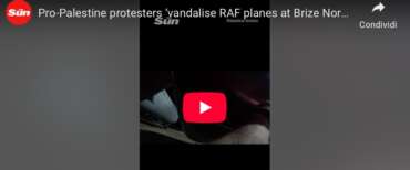 L’odio dei pro Pal contro l’esercito inglese: danneggiati due aerei della Raf nella base più grande della Gb (video)