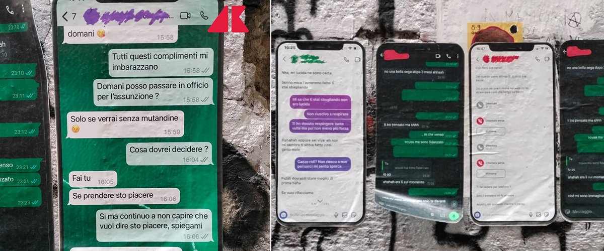 Napoli, i ricatti del datore di lavoro alla ragazzina finiscono sui muri. “Ti assumo solo se vieni senza le mutandine” Napoli, i ricatti del datore di lavoro alla ragazzina finiscono sui muri. “Ti assumo solo se vieni senza le mutandine”