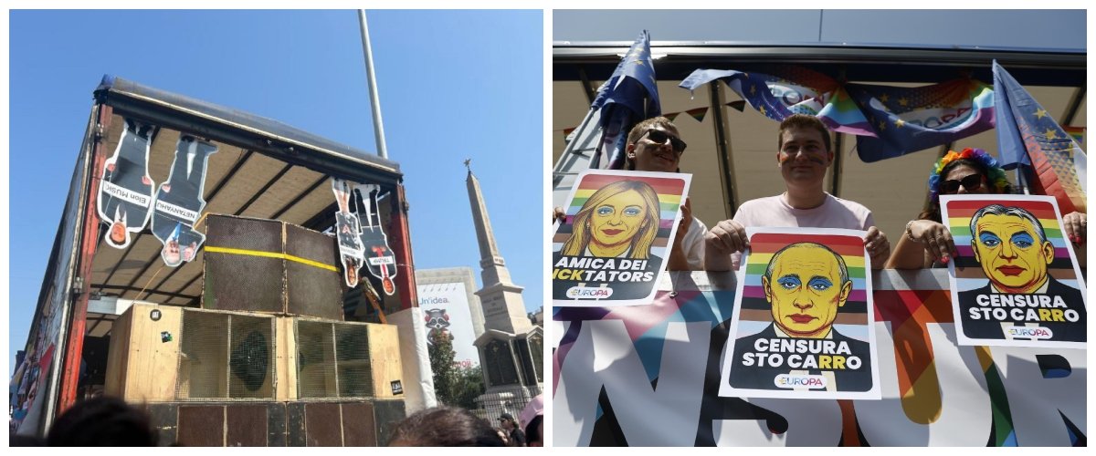 cartelli sessisti contro meloni al roma pride magi gongola boldrini 232 distratta e non condanna