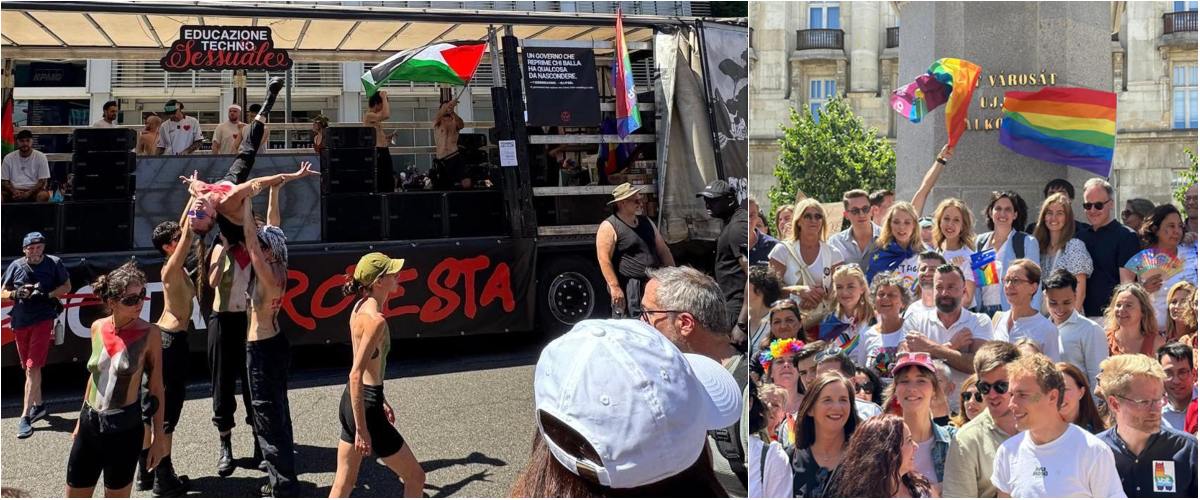 Al Pride di Budapest tutto bene. A quello di Milano un po’ meno: la sinistra sfila con i pro Hamas e lascia fuori la comunità ebraica Al Pride di Budapest tutto bene. A quello di Milano un po’ meno: la sinistra sfila con i pro Hamas e lascia fuori la comunità ebraica