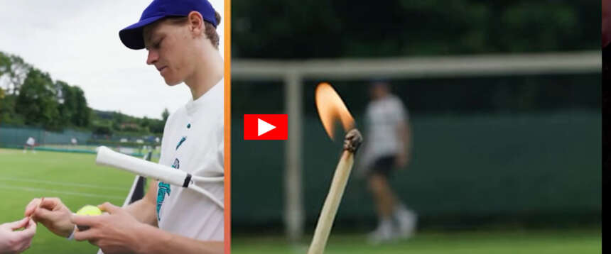 Sinner prepara Wimbledon accendendo fiammiferi col servizio. Il video del millimetrico colpo Sinner prepara Wimbledon accendendo fiammiferi col servizio. Il video del millimetrico colpo