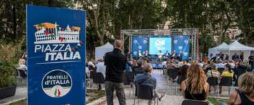 Un momento di una passata edizione di Piazza Italia, la festa di FdI Roma