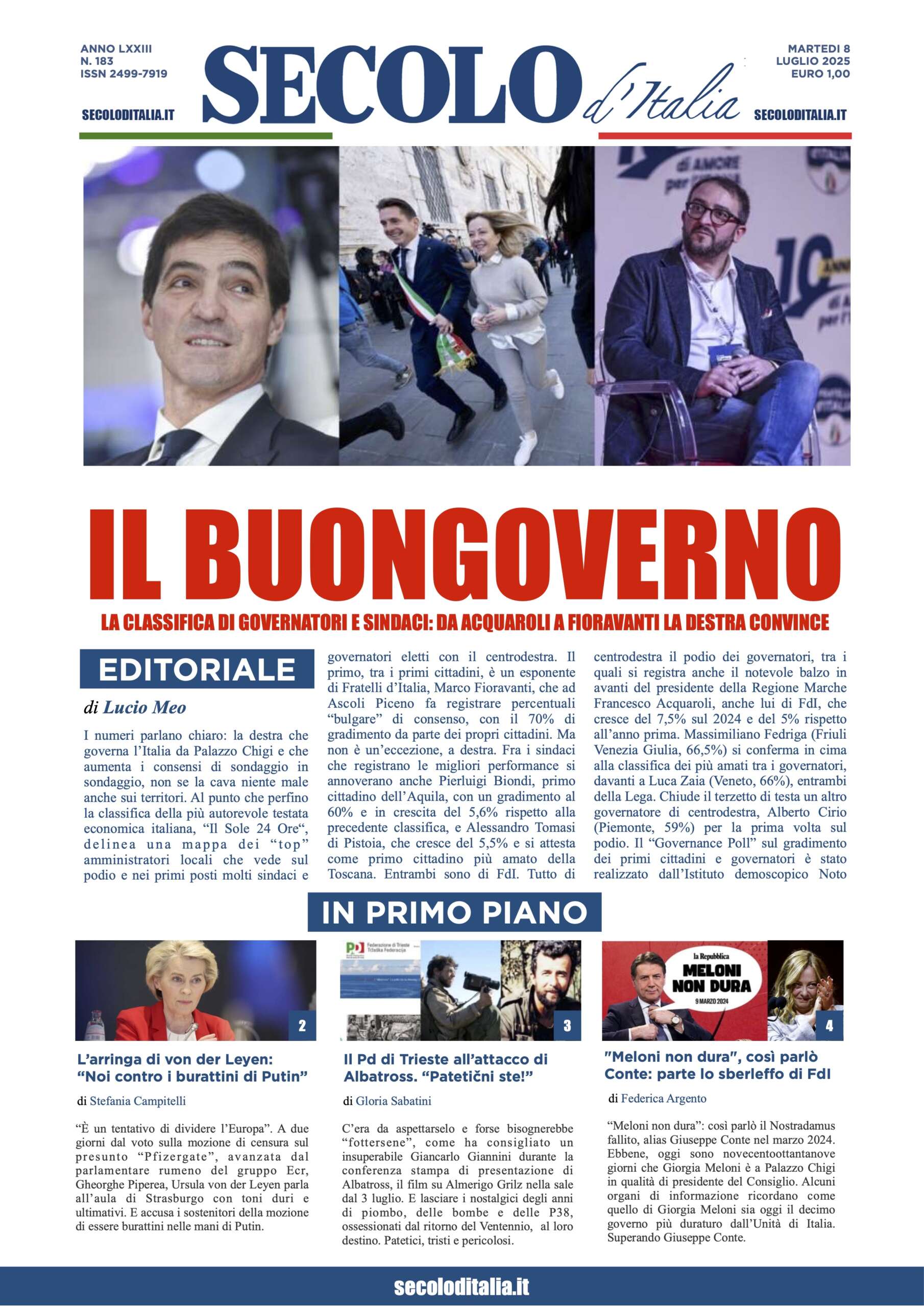 Martedi 8 luglio 2025
