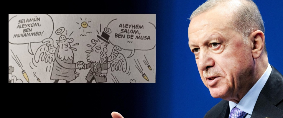 Bufera su Erdogan: arresti e censure in Turchia per una vignetta che celebra la concordia tra islamici ed ebrei Bufera su Erdogan: arresti e censure in Turchia per una vignetta che celebra la concordia tra islamici ed ebrei