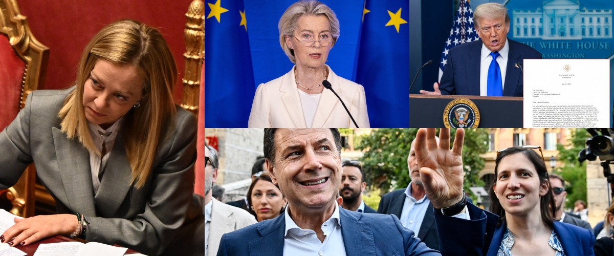 il coro patetico delle sinistre resa a trump colpa di meloni ma la firma 232 di von der leyen grande amica degli indignados