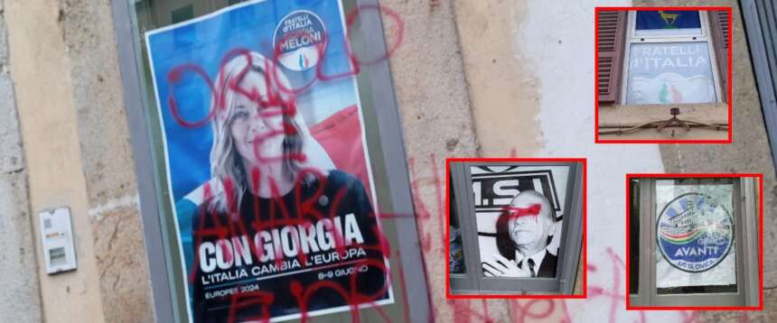 La sede di FdI di Oriolo Romano vandalizzata La sede di FdI di Oriolo Romano vandalizzata