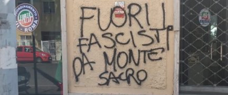 roma vandalizzata la sede di forza italia a montesacro fuori i fascisti regimenti non riusciranno ad intimidirci