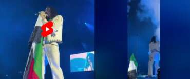 Ghali sventola la bandiera palestinese sul palco a Sassari e poi la butta a terra: altro che solidarietà (video)