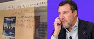 Insulti a Salvini, ingiurie e attacchi vergati con vernice spray da anonimi sulla sede della Lega di Massa Carrara