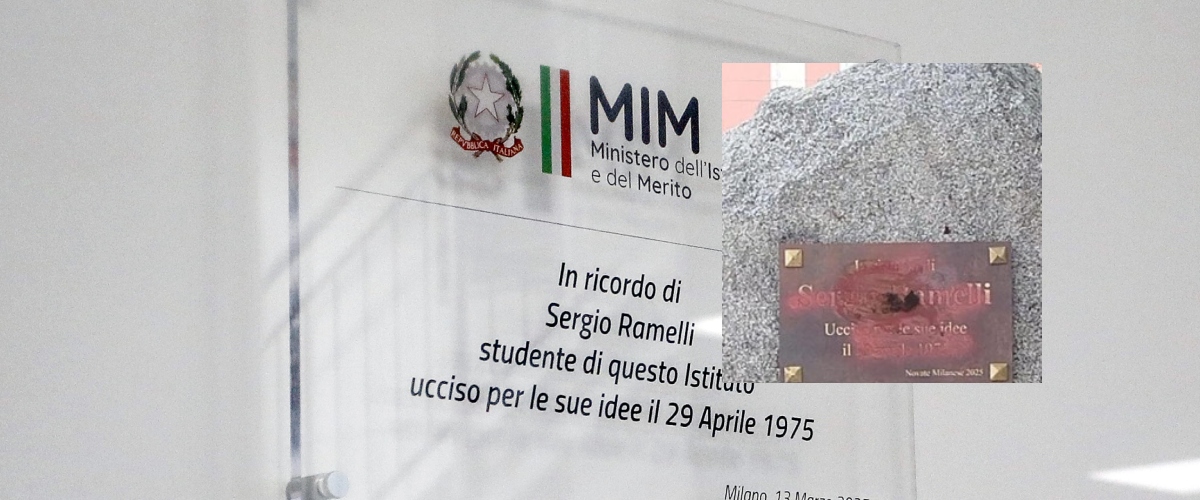 ramelli ancora sfregi vandalizzata la sua targa la russa non sar224 la vernice a cancellarne il ricordo sergio vive