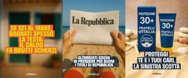 “Proteggi te e i tuoi cari, la sinistra scotta”: goliardia estiva nell’ultima campagna social  di Atreju. Consiglio: crema +30 come i voti di FdI