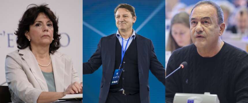 Donatella Di Cesare, Pasquale Tridico, Mimmo Lucano Donatella Di Cesare, Pasquale Tridico, Mimmo Lucano
