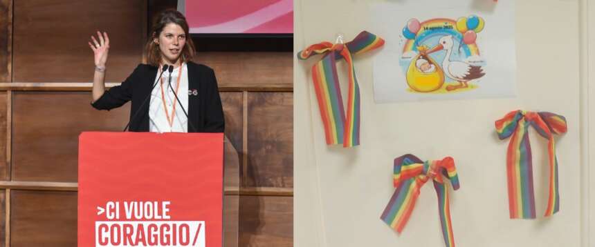 L’assessore Pd a Padova Margherita Colonnello e il fiocco arcobaleno scelto per la nascita del figlio L’assessore Pd a Padova Margherita Colonnello e il fiocco arcobaleno scelto per la nascita del figlio