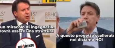 L’altra vita di Conte: diceva che il Ponte sullo Stretto era un “miracolo” ma ora è uno “scempio”. E sui migranti…(video)