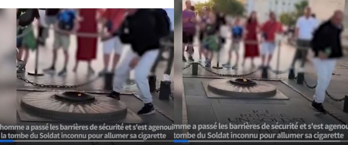 Parigi, accende la sigaretta con il fuoco ‘sacro’ del milite ignoto: oltraggio. E il video diventa virale