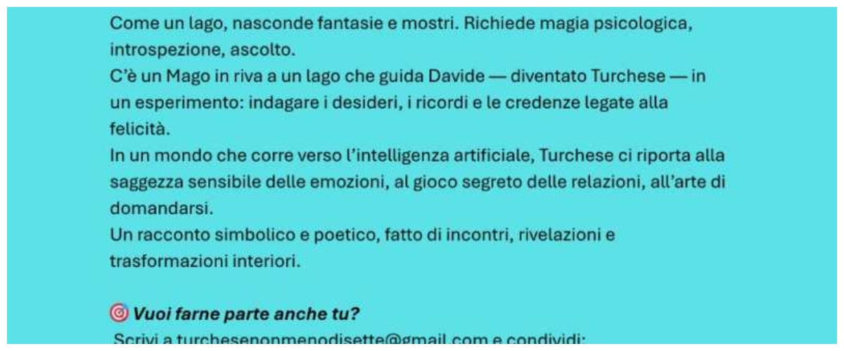 Turchese non meno di sette