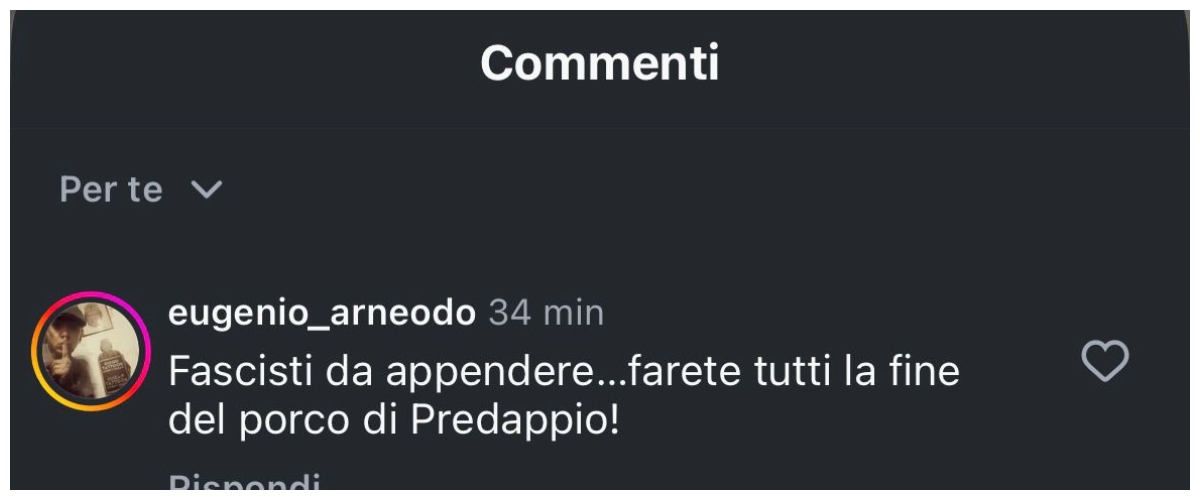 “Farai la fine del porco di Predappio”, le vergognose minacce social a una giornalista de Il Tempo