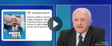 De Luca già umilia Fico: “Buonanotte, se il buongiorno si vede dal mattino”. FdI: “E’ una Corrida non un’alleanza” (video)