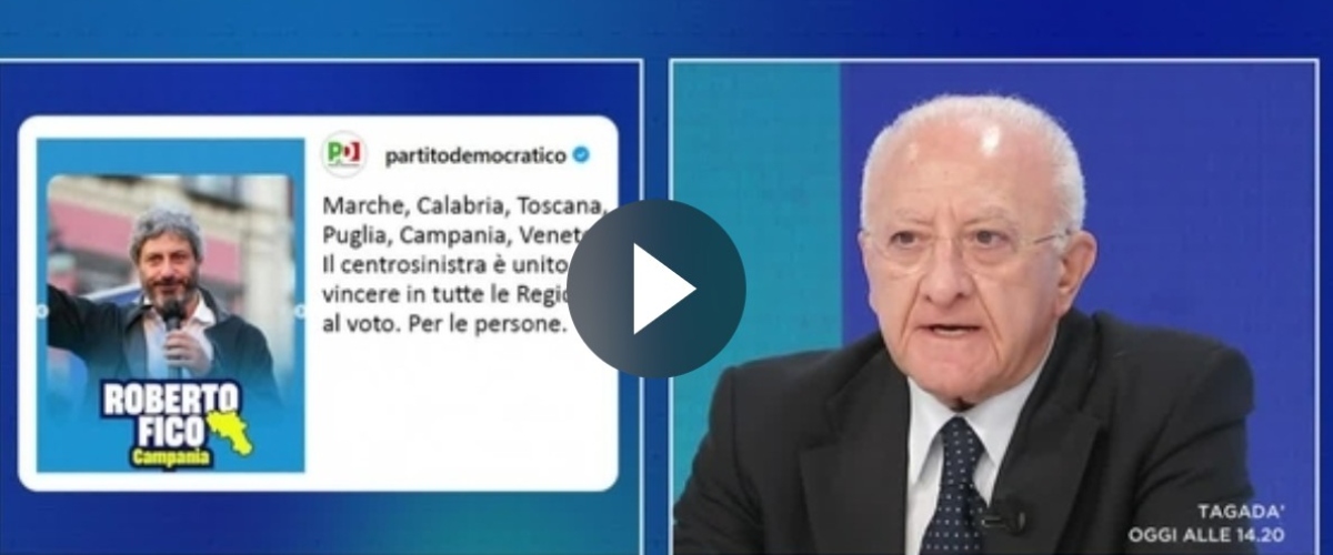 De Luca già umilia Fico: “Buonanotte, se il buongiorno si vede dal mattino”. FdI: “E’ una Corrida non un’alleanza” (video) De Luca già umilia Fico: “Buonanotte, se il buongiorno si vede dal mattino”. FdI: “E’ una Corrida non un’alleanza” (video)
