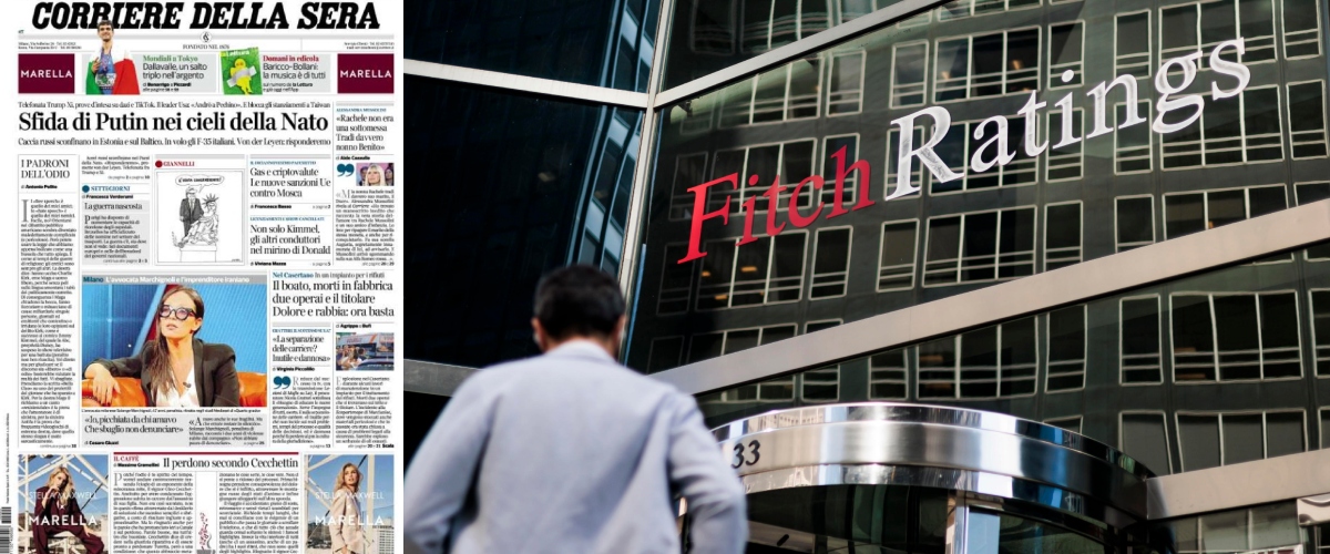 Fitch promuove l’Italia, ma sulla prima pagina del Corriere la notizia non c’è: lo strano black out di via Solferino Fitch promuove l’Italia, ma sulla prima pagina del Corriere la notizia non c’è: lo strano black out di via Solferino