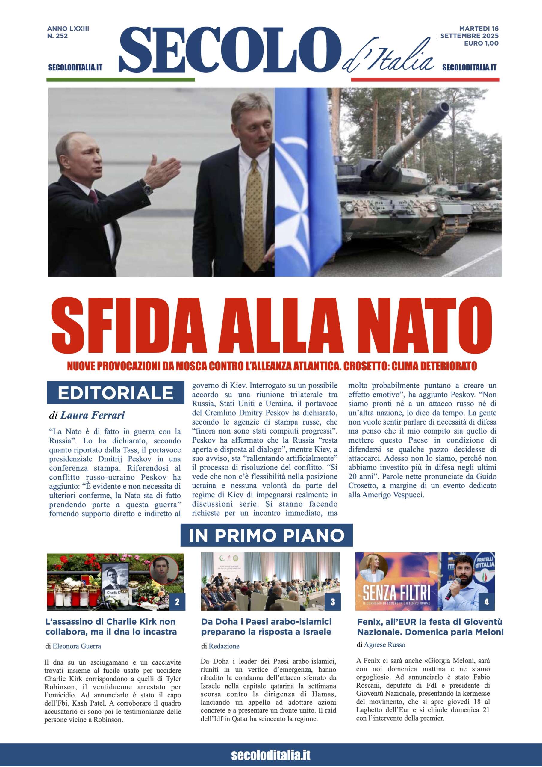 Martedi 16 settembre 2025