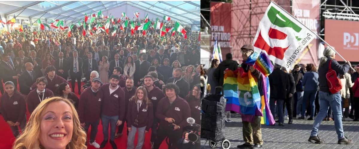 Atreju batte la Festa dell’Unità: confronti, ring tra avversari e goliardia contro nostalgia e autoreferenzialità Atreju batte la Festa dell’Unità: confronti, ring tra avversari e goliardia contro nostalgia e autoreferenzialità