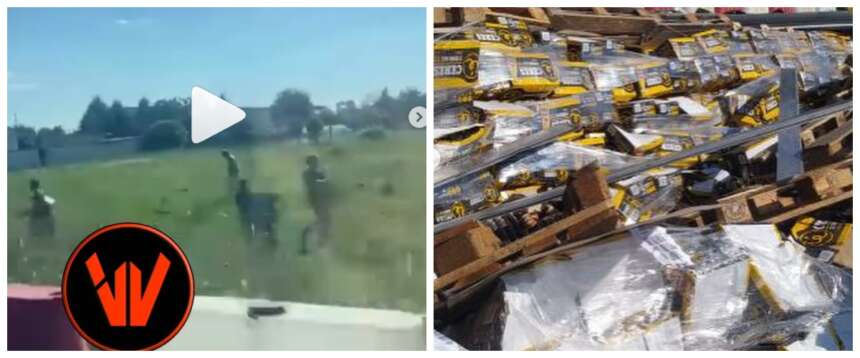 Cade il carico di birre Ceres da un camion: tra gli automobilisti di Bergamo è caccia alle bottiglie (video)