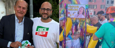 La Festa dell’Unità? No, della Volgarità.  Bersani ride di “Frocia Italia” e dei manifesti su banane e Meloni
