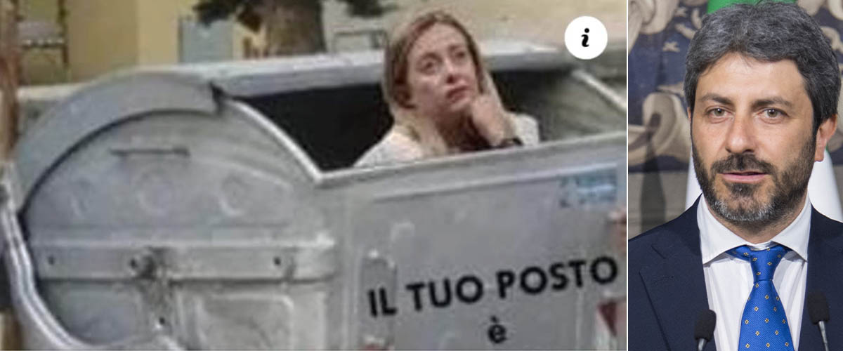 barbarie in campania la grillina posta una foto della meloni nel cassonetto della spazzatura fico non si scusa