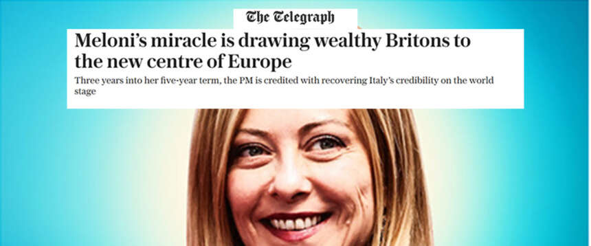Meloni e il “miracolo italiano” che attira gli inglesi: la promozione stavolta è del “Telegraph”
