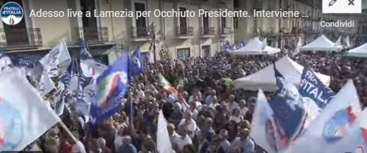 Lamezia Terme, i leader del centrodestra per Occhiuto presidente. Grande attesa per Giorgia Meloni. Segui la diretta