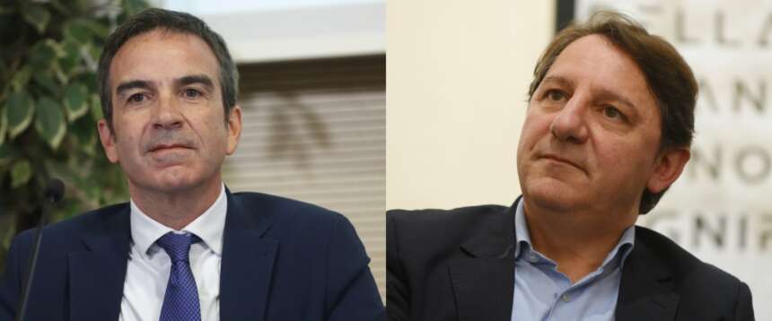 Il governatore uscente della Calabria, Francesco Occhiuto; lo sfidante, Pasquale Tridico