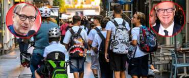 Rientro a scuola per tutti gli studenti. Nei riquadri, Massimo Recalcati e Giuseppe Valditara