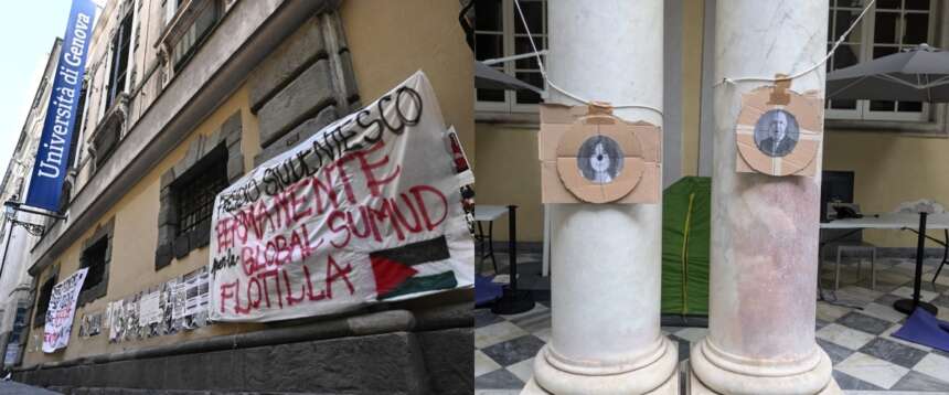 Ore 10, lezione di odio: università occupata con la scusa della Flotilla. Il rettore e Bernini come bersagli, minacce a Meloni