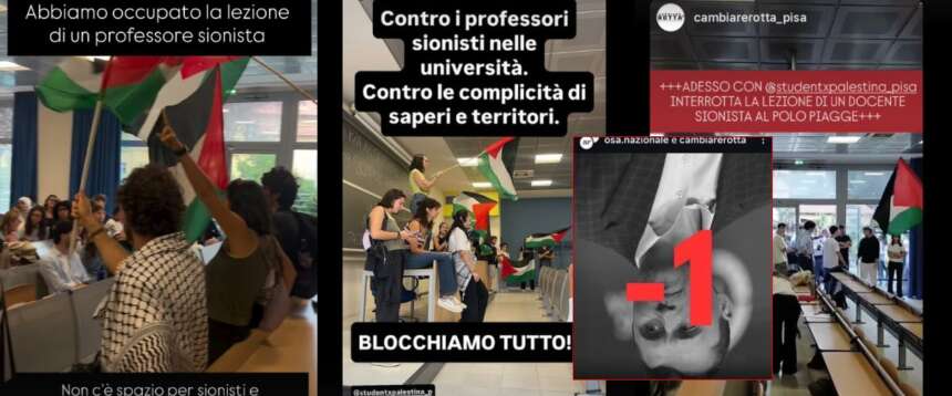 I post dei collettivi sulla protesta pro Gaza all’università di Pisa