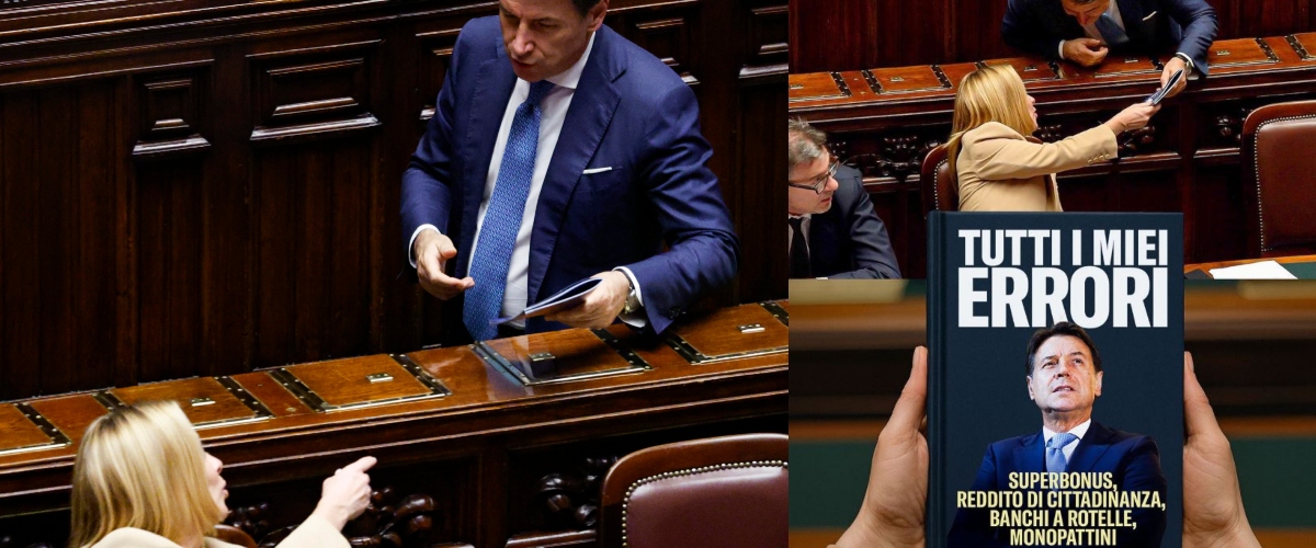 Conte senza vergogna: a Meloni regala un libro a cui mancano molti capitoli: quelli dei suoi disastri. Ma c’è chi glieli ricorda… Conte senza vergogna: a Meloni regala un libro a cui mancano molti capitoli: quelli dei suoi disastri. Ma c’è chi glieli ricorda…