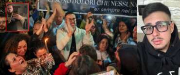 Paolo Taormina (a destra) ucciso a Palermo. Nel riquadro in alto a sinistra il killer reo confesso. Al centro un momento della fiaccolata in ricordo della vittima