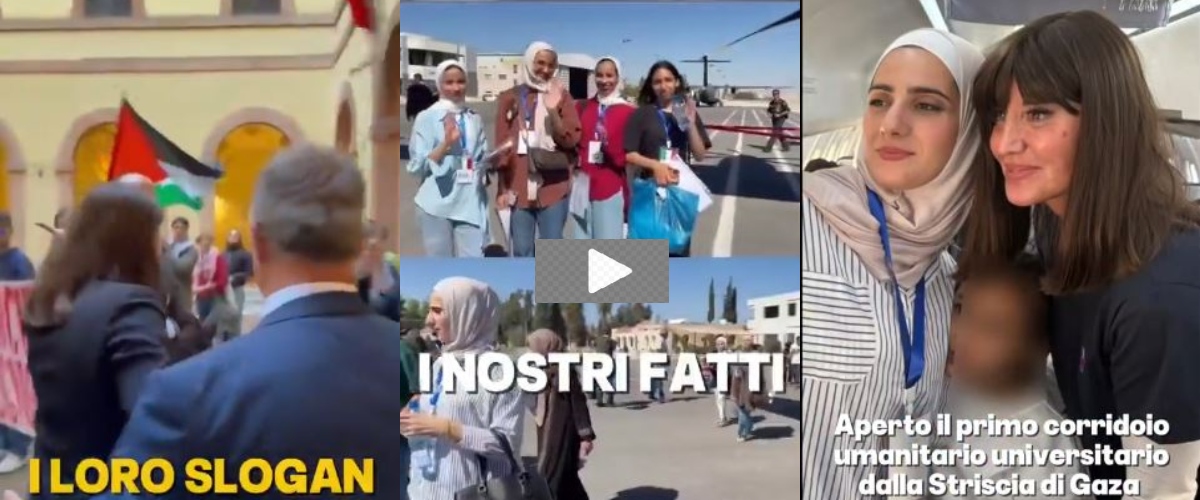 Alla faccia della causa, Bernini contestata dai pro Pal a Siena al grido di “vaffa” e a suon di slogan mentre accoglie gli studenti di Gaza (video)