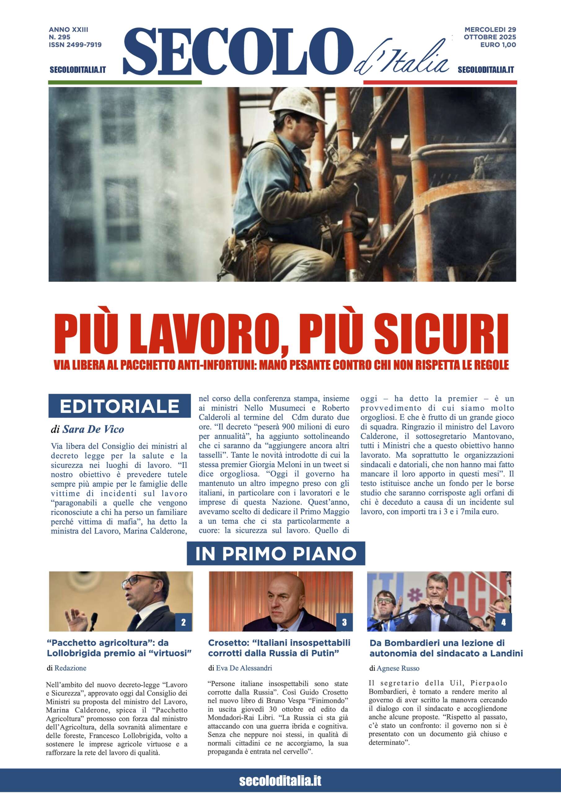 Mercoledi 29 ottobre 2025