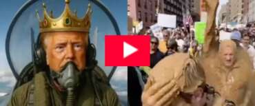 Il video controverso di Trump, sgancia letame dall’aereo sui manifestanti “No King”: putiferio sul web (video)
