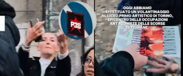 Torino, i collettivi “pacifisti” impediscono il volantinaggio di Gioventù nazionale: “Ti ammazzo, fuori i fasci…” (video)