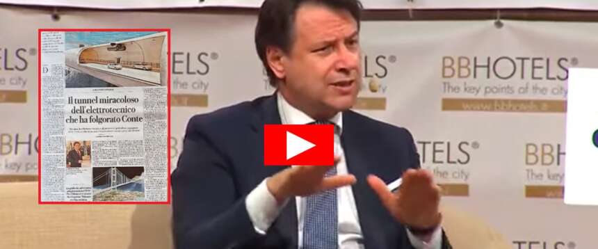 Conte festeggia il no dei giudici al Ponte, ma da premier sognava un tunnel sottomarino “miracoloso” (video) Conte festeggia il no dei giudici al Ponte, ma da premier sognava un tunnel sottomarino “miracoloso” (video)