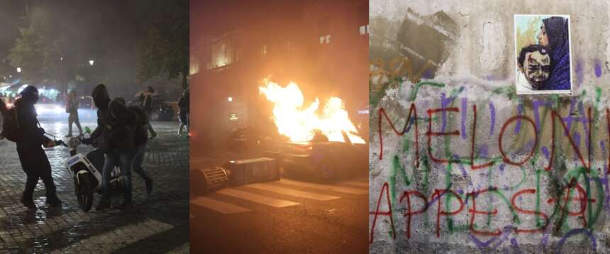 Se questo è un corteo per la pace: Roma devastata, 41 agenti feriti, 2 arresti. FdI: basta impunità