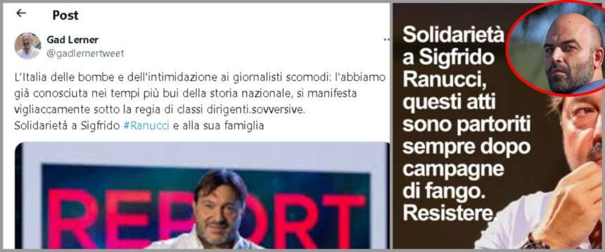 Un chilo di tritolo a Ranucci e c’è chi specula. Lerner e Saviano accusano “le classi dirigenti eversive”