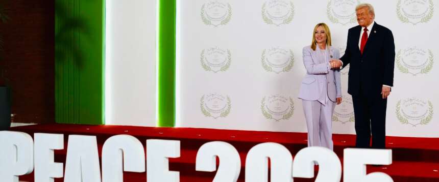 Meloni a Sharm el Sheik: “Una giornata storica, anche il riconoscimento dello Stato di Palestina è più vicino” Meloni a Sharm el Sheik: “Una giornata storica, anche il riconoscimento dello Stato di Palestina è più vicino”