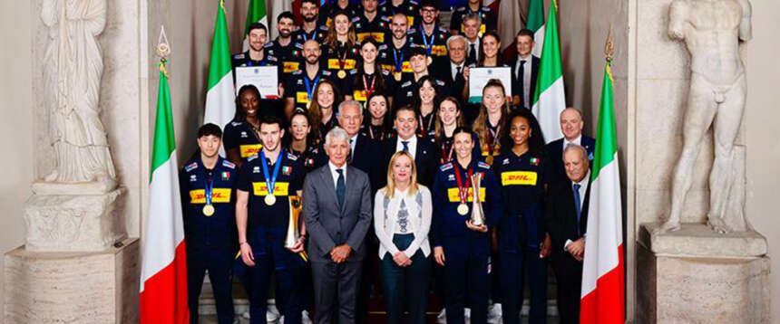Il volley maschile e femminile celebrato da Mattarella e Meloni. “Siete formidabili”. “Ci avete regalato emozioni incredibili”